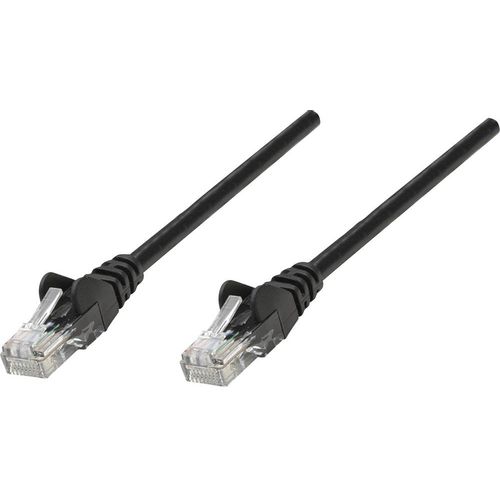 Intellinet 318143 RJ45 mrežni kabel, Patch kabel cat 5e U/UTP 0.50 m crna  1 St. slika 1