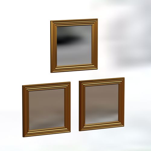 Woody Fashion Set ogledala (3 komada), Zlato, Otto - Gold slika 4