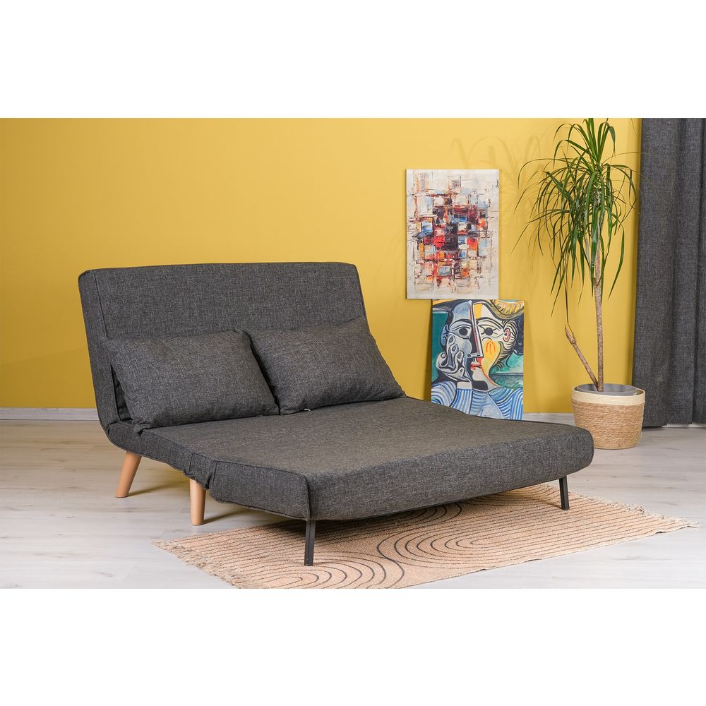 Folde 2-Sjedalni - Tamno Siva Sofa na Razvlačenje slika 2