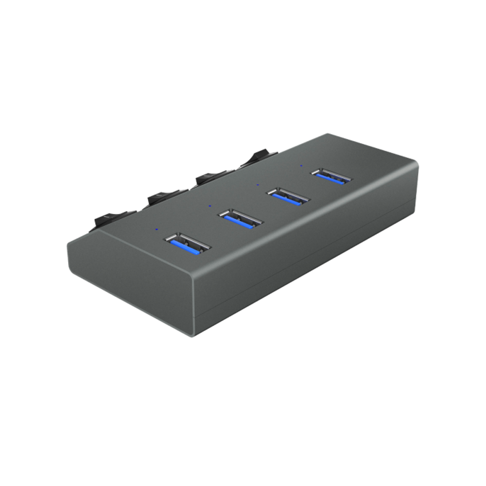 IcyBox IB-HUB1405 4-portni USB-A hub s stikalima slika 4