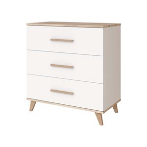 Faktum Flip komoda s 3 ladice, White-Oak