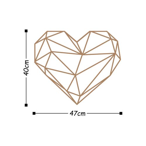 Wallity Metalna zidna dekoracija, Heart - Copper slika 3