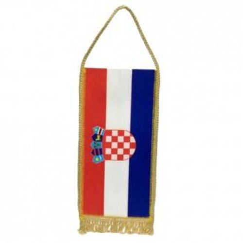 Zastava Republike Hrvatske 24x12 cm, stolna, s resicama, svila slika 1