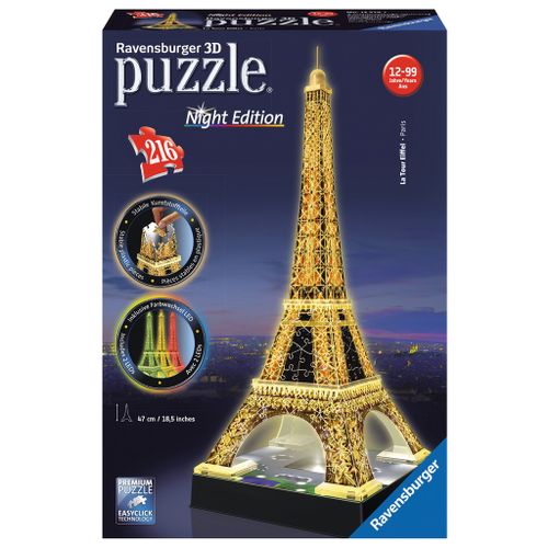 Ravensburger 3D Puzzle - Eiffelov toranj noću (216 komada) slika 1