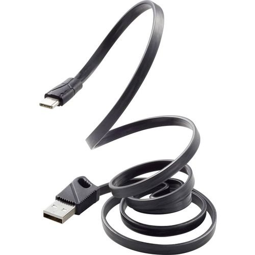 Renkforce USB kabel USB 2.0 USB-A utikač, USB-C® utikač 1.00 m crna  RF-3376014 slika 1