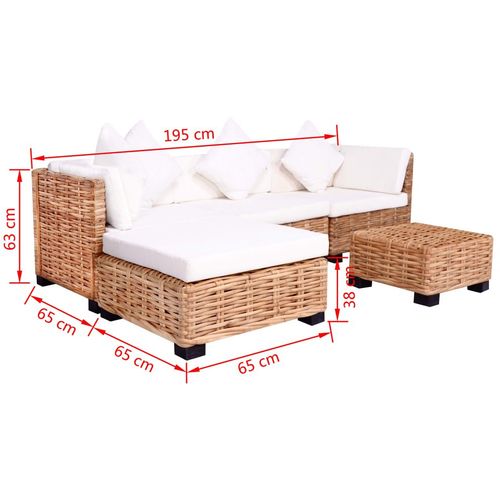 Sofa Set 14 kom Prirodni Ratan slika 16