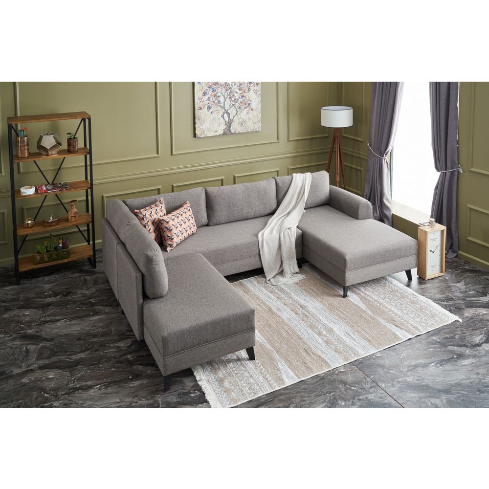 Belen - Smeđi Ugaoni Sofa-Krevet slika 2