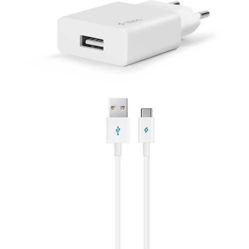 Ttec Punjač Zidni - Output 1xUSB 2,1A - +Type-C cable 1,2m - White slika 1