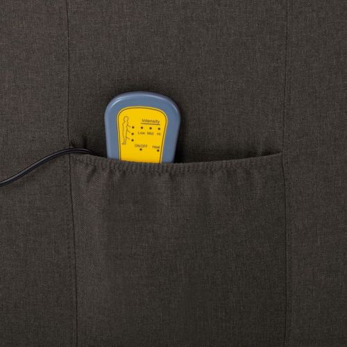 Električni masažni naslonjač od tkanine smeđe-sivi slika 6