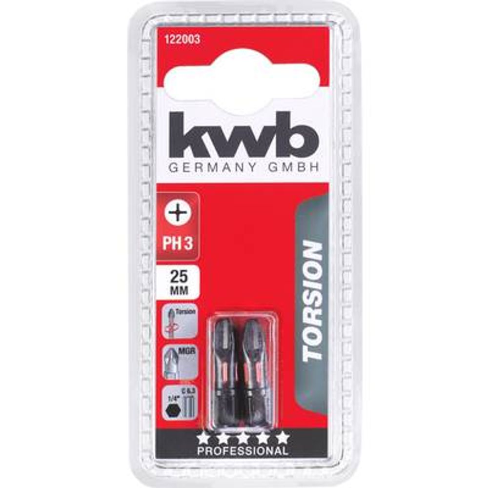 KWB TORSION nastavak za odvijač PH 3, SB, 2 kom slika 2