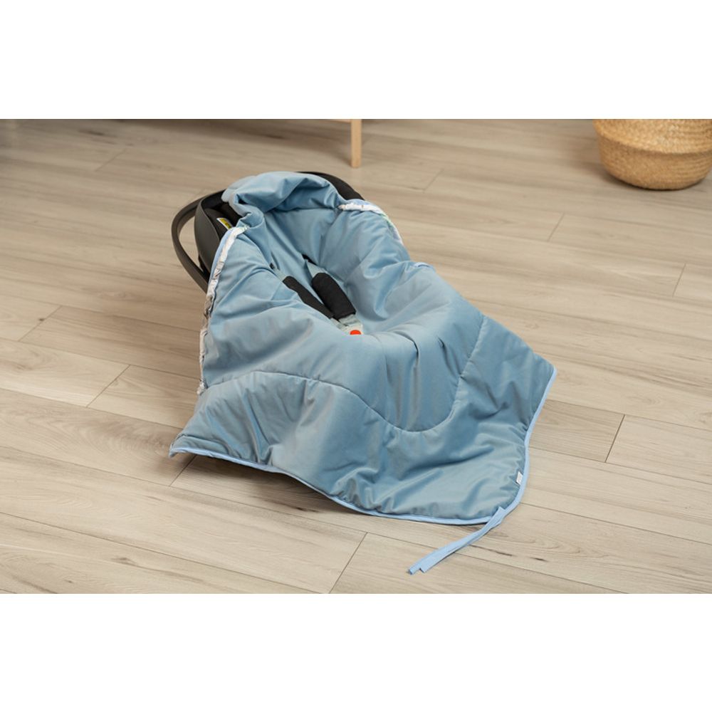 Baršunasti kolević swaddle deka xl stroll plava slika 6