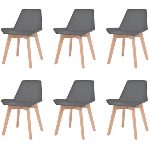 Blagovaonske stolice od plastike 6 kom sive slika 8