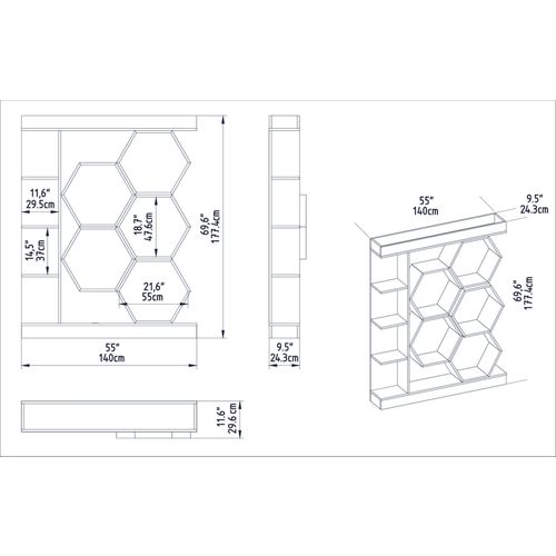 Sueno - White, Walnut White
Walnut Bookshelf slika 9