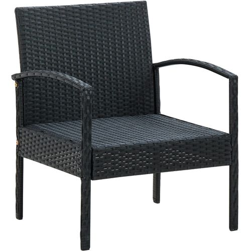Vrtna stolica od poliratana s jastukom crna slika 16