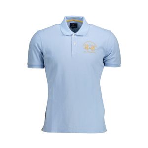 LA MARTINA MEN'S BLUE SHORT SLEEVED POLO SHIRT