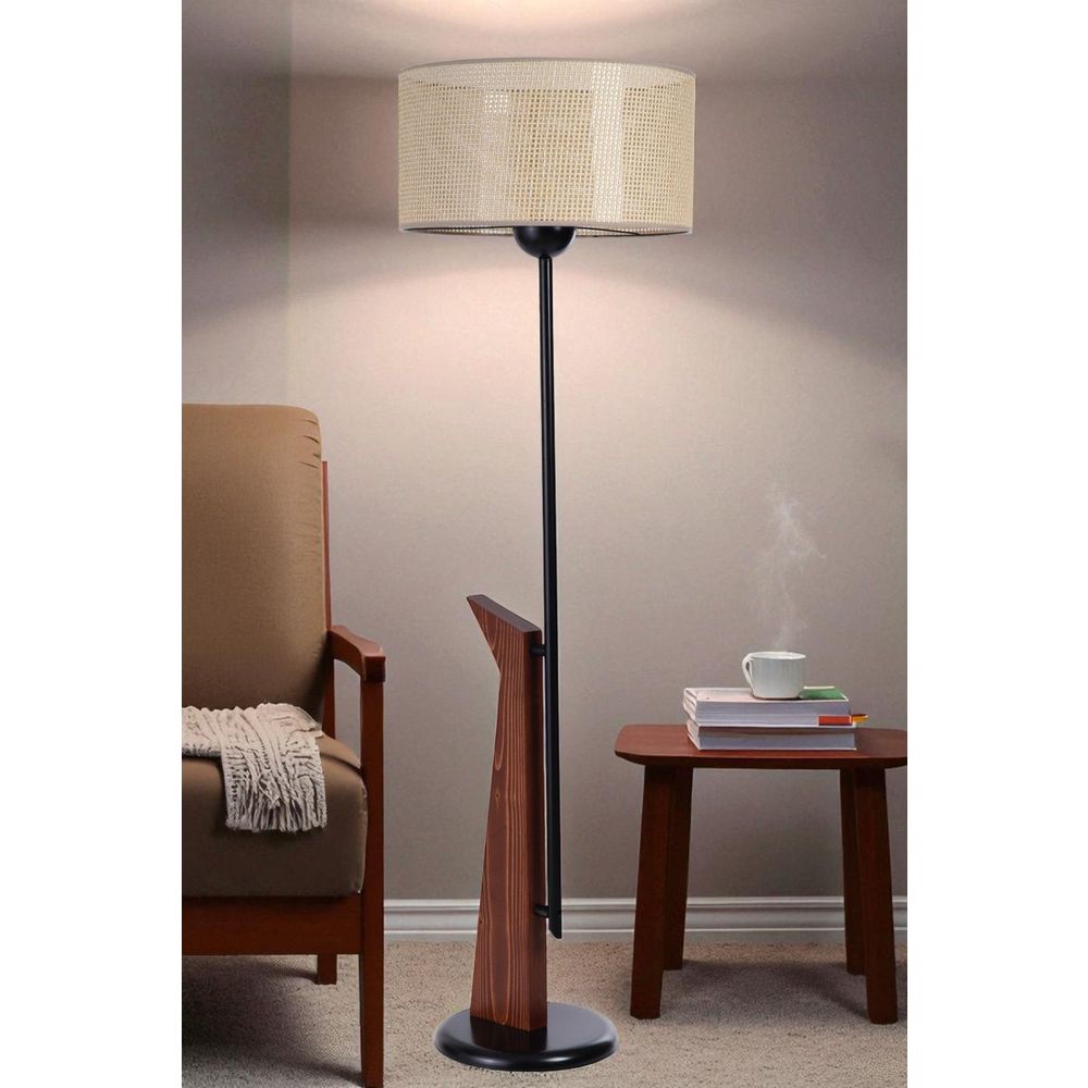 Opviq Podna lampa 739, bež, crna, orah slika 1