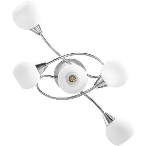 Stropna svjetiljka s keramičkim sjenilima 5 žarulja E14 bijela slika 29