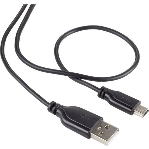 Renkforce USB 2.0  [1x muški konektor USB 2.0 tipa a - 1x muški konektor USB 2.0 tipa mini b] 1.00 m crna supersoft oplaštenje Renkforce USB kabel USB 2.0 USB-A utikač, USB-Mini-B utikač 1.00 m crna supersoft oplaštenje RF-4080792 slika 1