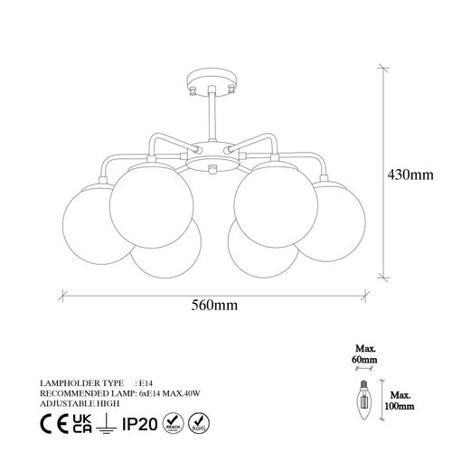 Opviq Luster, 942FLG1354 slika 5