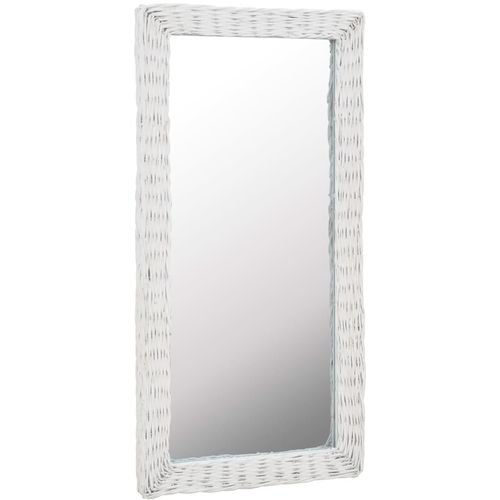 Pleteno ogledalo bijelo 50 x 100 cm slika 1
