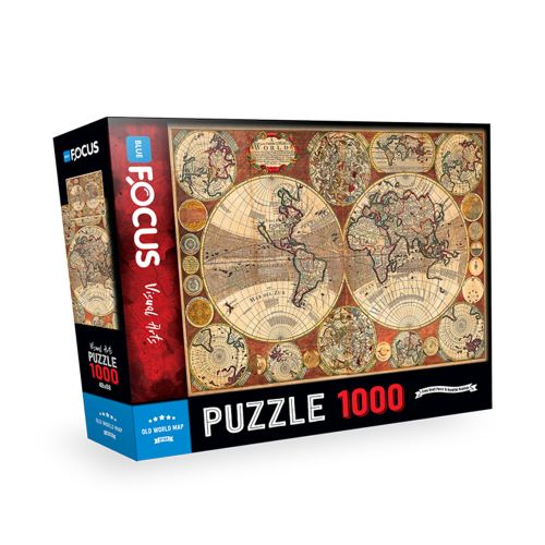 Blue Focus Puzzle 1000 delova Stara mapa sveta slika 1