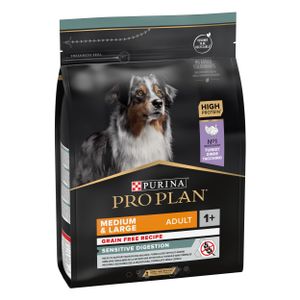 PRO PLAN Medium&Large Adult 1+, Sensitive digestion, grain free recipe, bogato puretinom, 4x2,5kg