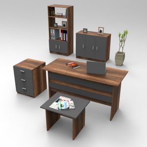 Set kancelarijskog namještaja VO14 - BA u orah antracit boji