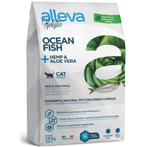 Alleva Holistic Cat Adult Ocean Fish + Hemp &amp; Aloe Vera 1.5 kg slika 2