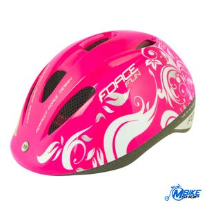 Force Dječija kaciga Fun Flowers Pink/White/Grey S