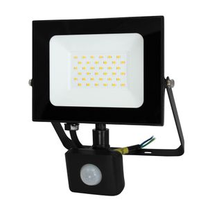 LED reflektor 30 W s detektorom pokreta, 4000 K (neutralno bijela boja svjetla), 2550 lm, IP44, 30 000 h, crni