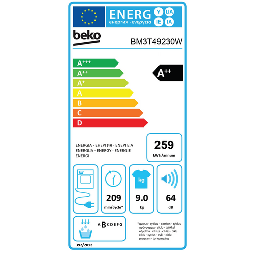 Beko sušilica rublja BM3T49230W slika 7