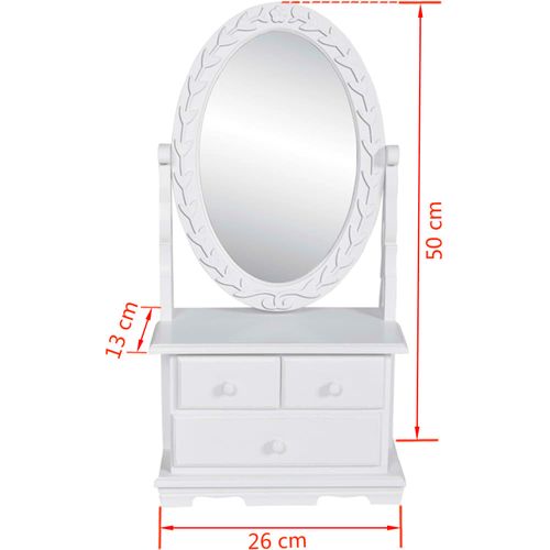 Toaletni Stol s Ovalnim Nagibnim Ogledalom MDF slika 36