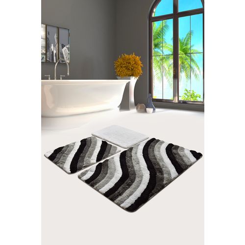 Colorful - Grey Multicolor Acrylic Bathmat Set (3 Pieces) slika 1