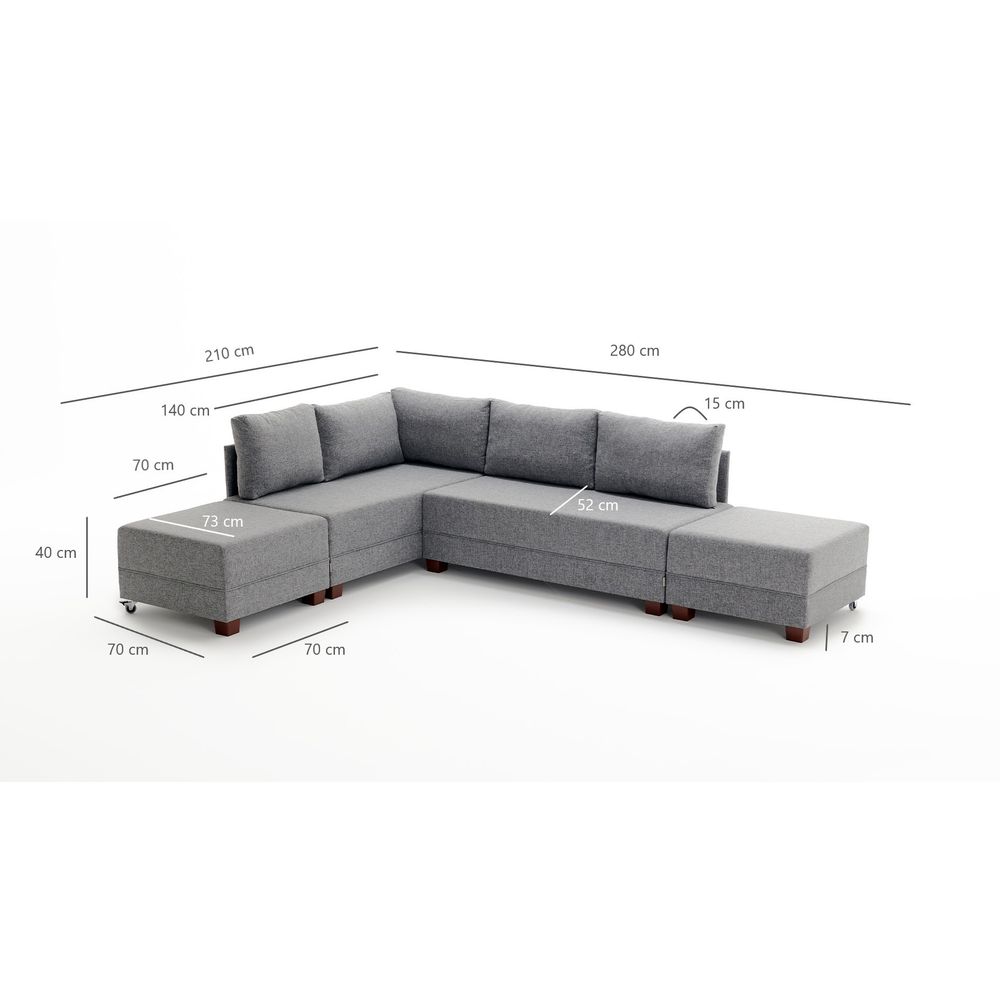 Ugaona Sofa na Razvlačenje Fly Left - Krema slika 9