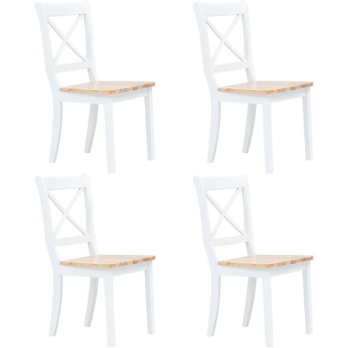 Blagovaonske stolice od drva kaučukovca 4 kom bijele slika 1