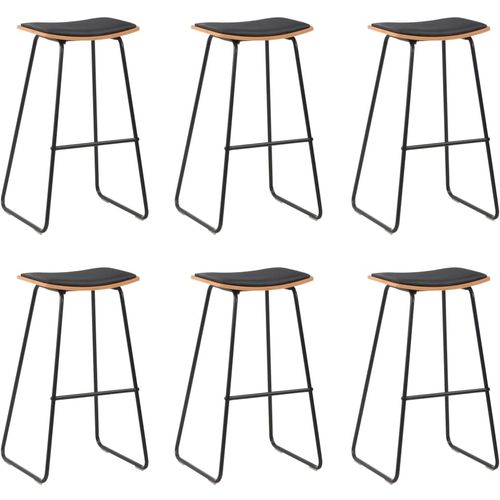 Barski stolci od umjetne kože 6 kom crni slika 38