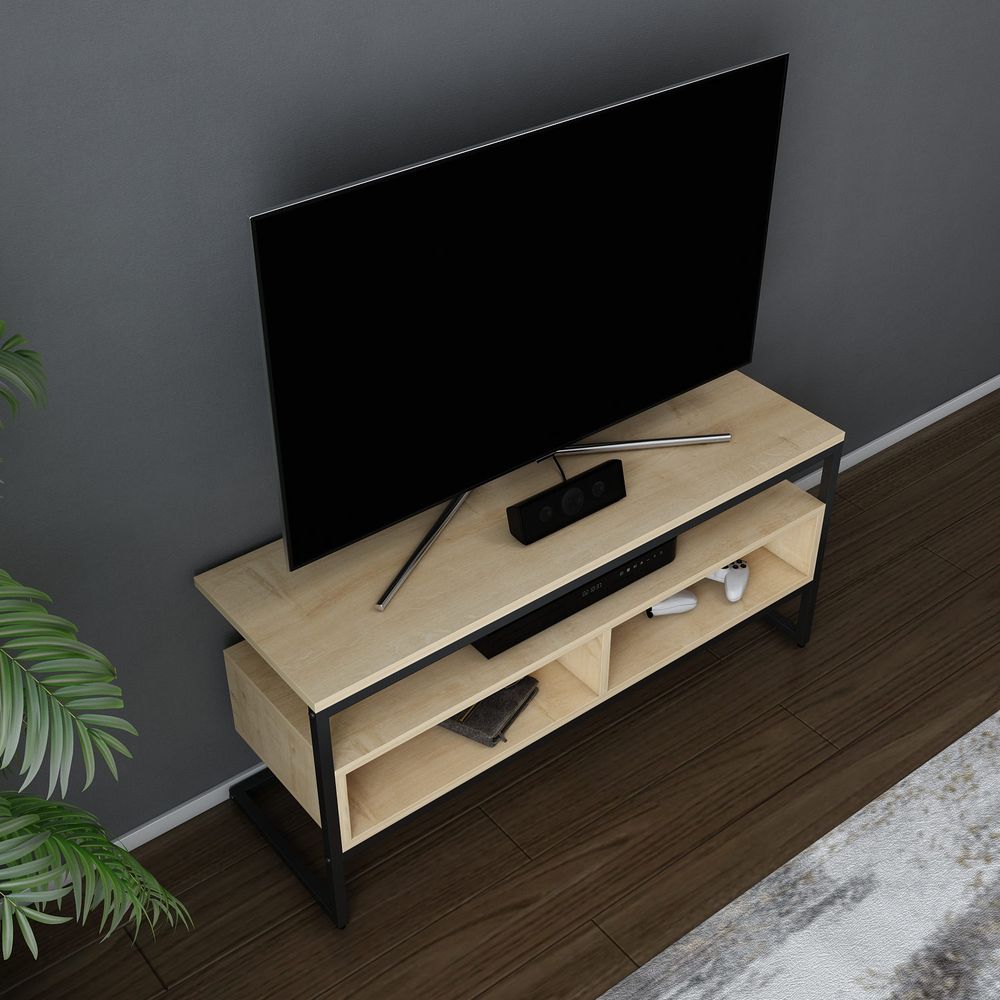 TV stalak Merrion - Crni i hrast slika 2