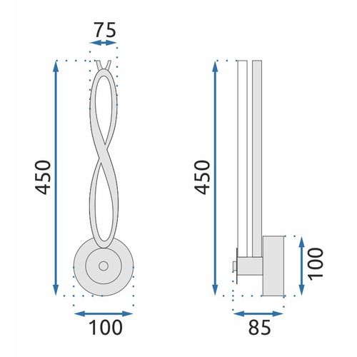 TOOLIGHT Led zidna svjetiljka APP1048-W crna slika 10