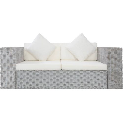 2-dijelni set sofa od prirodnog ratana s jastucima sivi slika 20