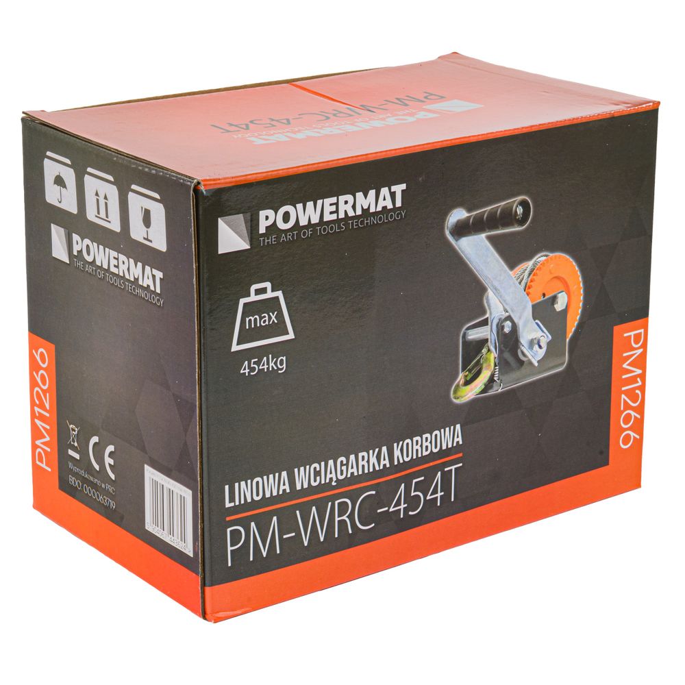 Powermat ručno vitlo s čeličnim užetom 454 kg 5 m PM-WRC-454T slika 8