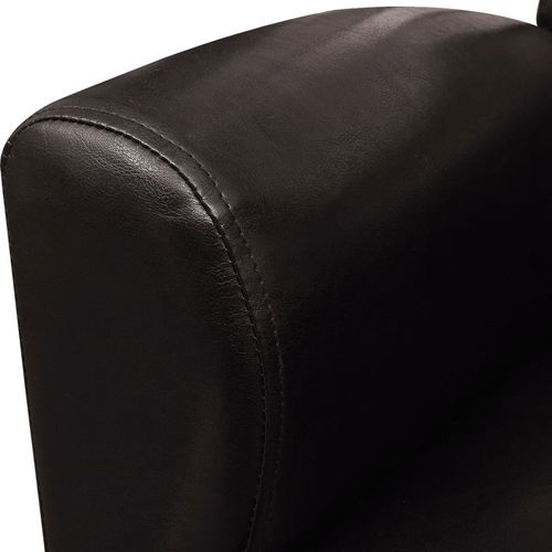 Fotelja od umjetne kože tamnosmeđa slika 18