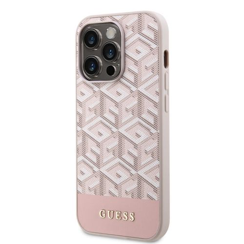 Guess Futrola za iPhone 14 Pro GCUBE PU STRIPES PINK MagSafe slika 4