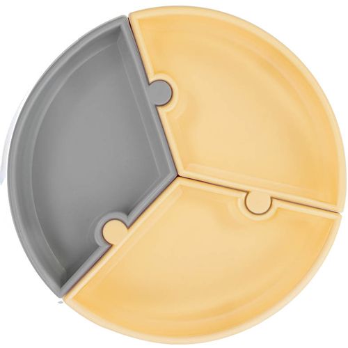 Minikoioi Silikonski tanjir Puzzle, Žuta/Siva slika 1