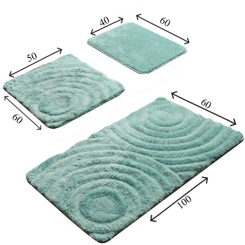 Wave - Mint Mint Bathmat Set (3 Pieces) slika 4