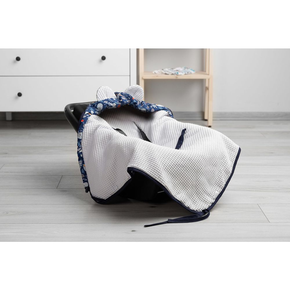 Waffle prekrivač za nosiljku - animal land grey slika 5