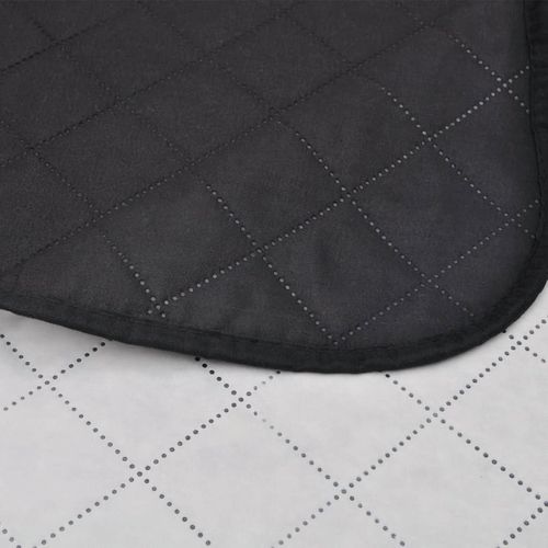 130887 Double-sided Quilted Bedspread Black/White 220 x 240 cm slika 23