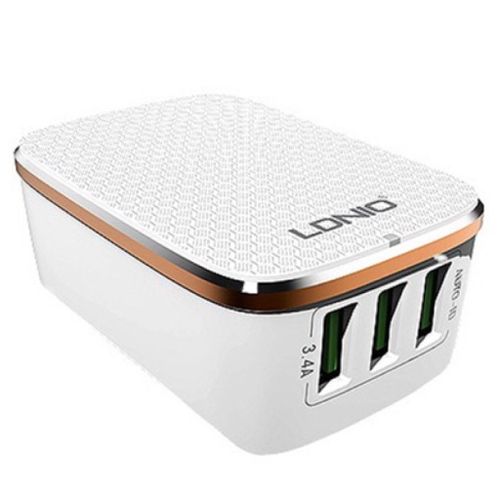 LDNIO USB Punjač s 3 Porta 5V/3.4A/17W A3304, Bijeli slika 3