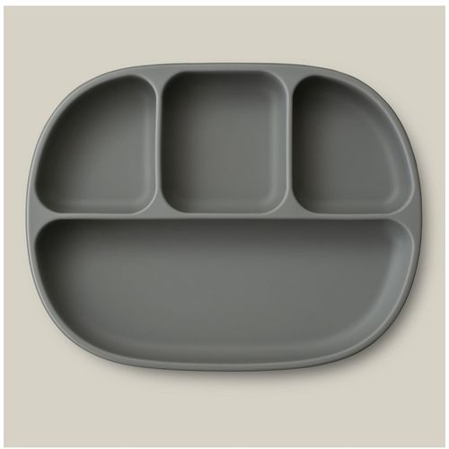 InterBaby silikonski tanjur s poklopcem Petrol Grey slika 1