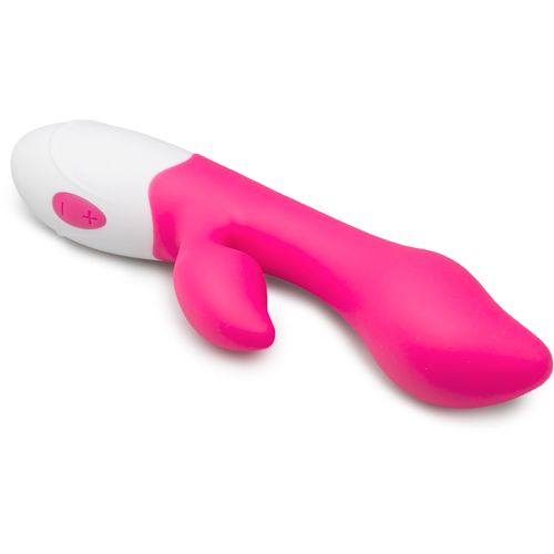 Silikonski G-spot Rabbit Vibrator - Roza/Bijeli slika 3