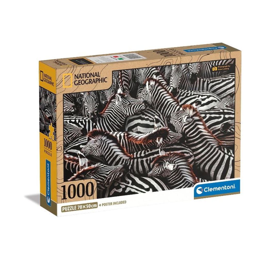Clementoni Puzzle CL39729 National Geographic Zebre 1000kom slika 1